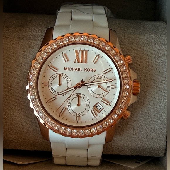 Michael Kors Accessories - Michael Kors White and Rose Gold Women's Watch! Brand New!